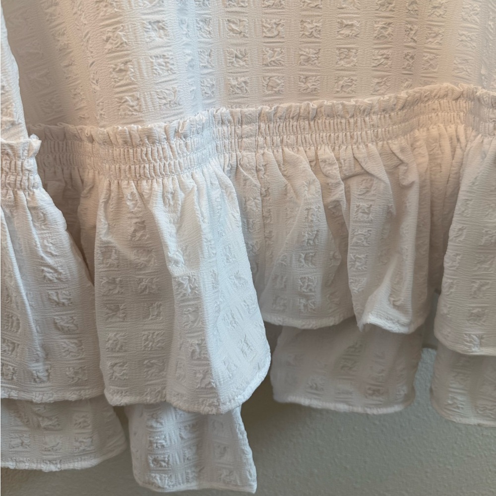 Calvin Klein White Ruffled Tiered Sundress - Picture 3 of 5